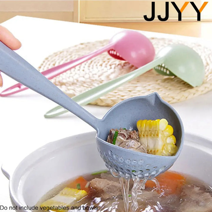 The 2 in 1 Kitchen Spoon Long handle Plastic Colander Filter
