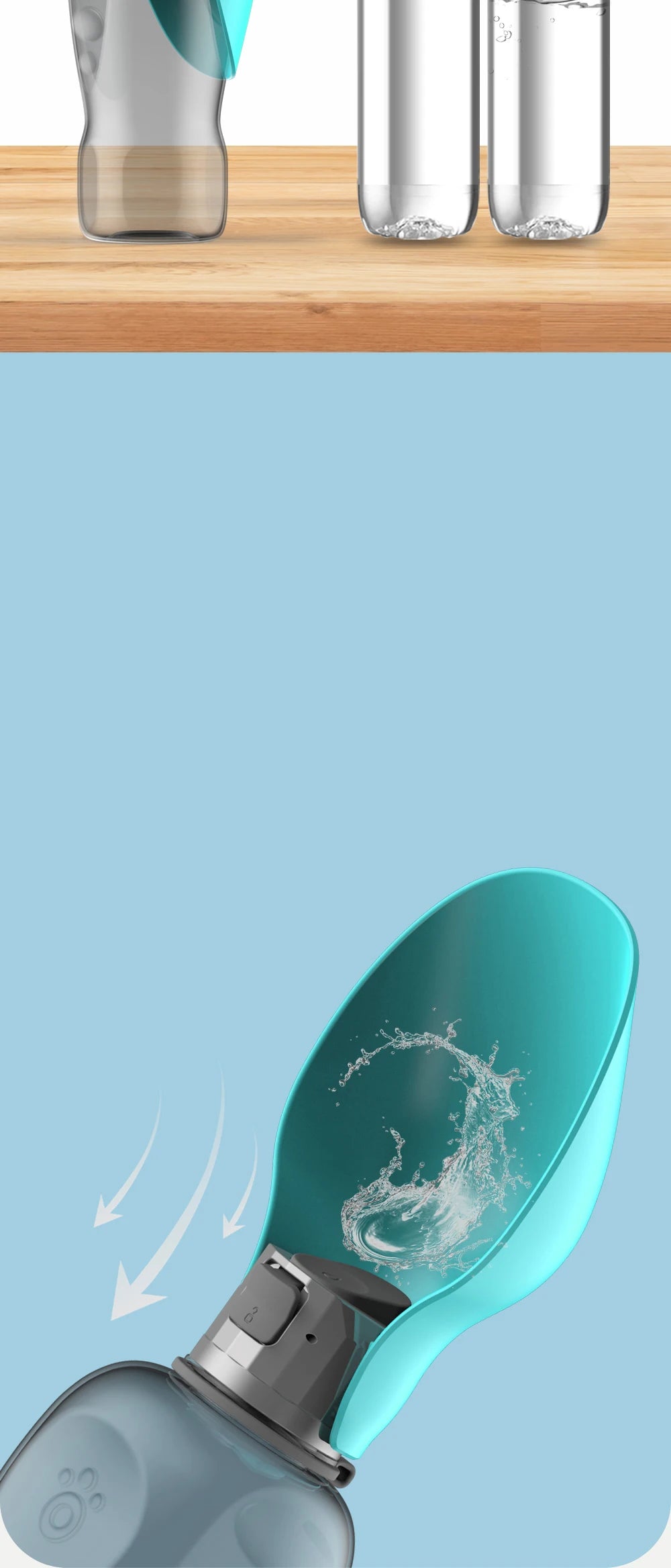 800ml Portable Dog Water Bottle For Big Dogs Pet