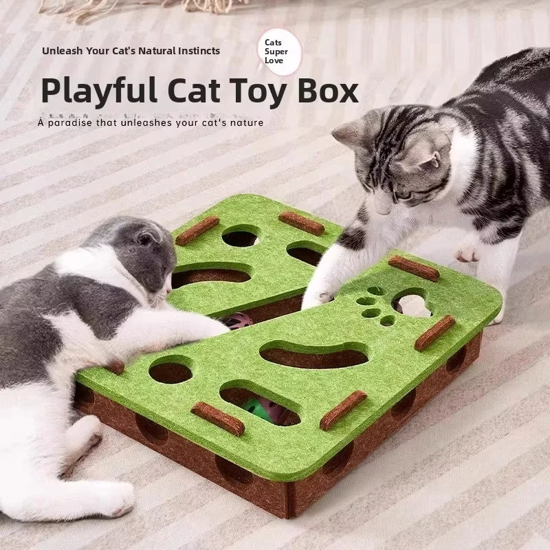 Interactive Cat Puzzle Toy & Ball Playhouse