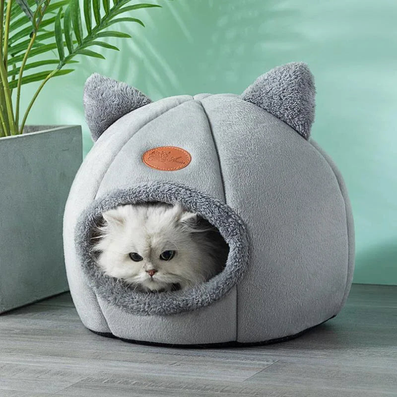 Warm Cat Cave Bed Removable Indoor House for Cats and Kittens