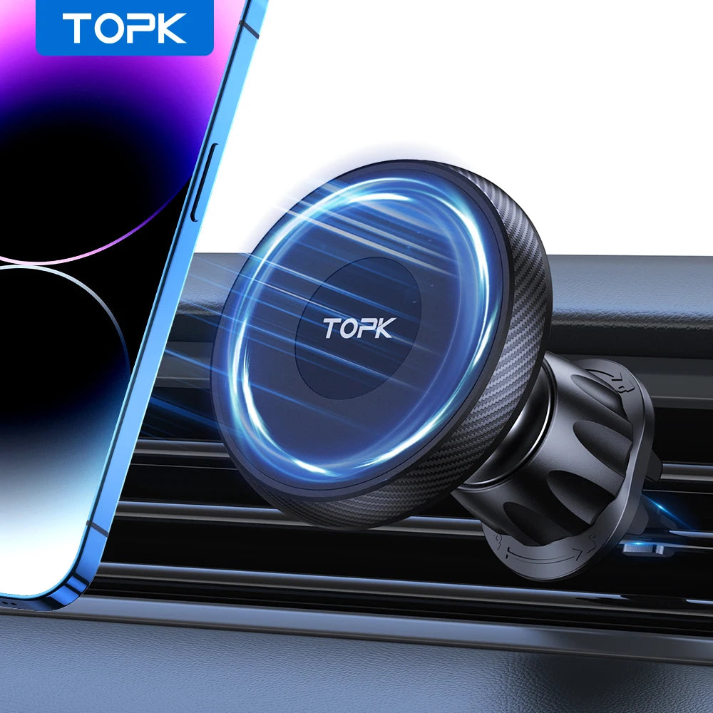 TOPK Magnetic Car Phone Holder Air Vent Mount for MagSafe iPhone & Samsung