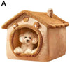Cozy Cat Cave Bed Plush Indoor Pet House with Removable Cushion