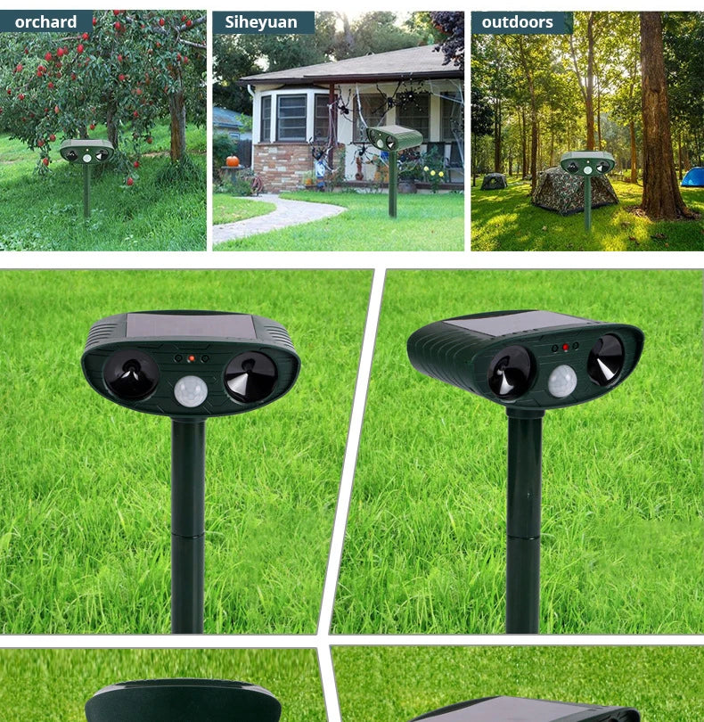 Solar Ultrasonic Animal Repeller for Cats & Dogs