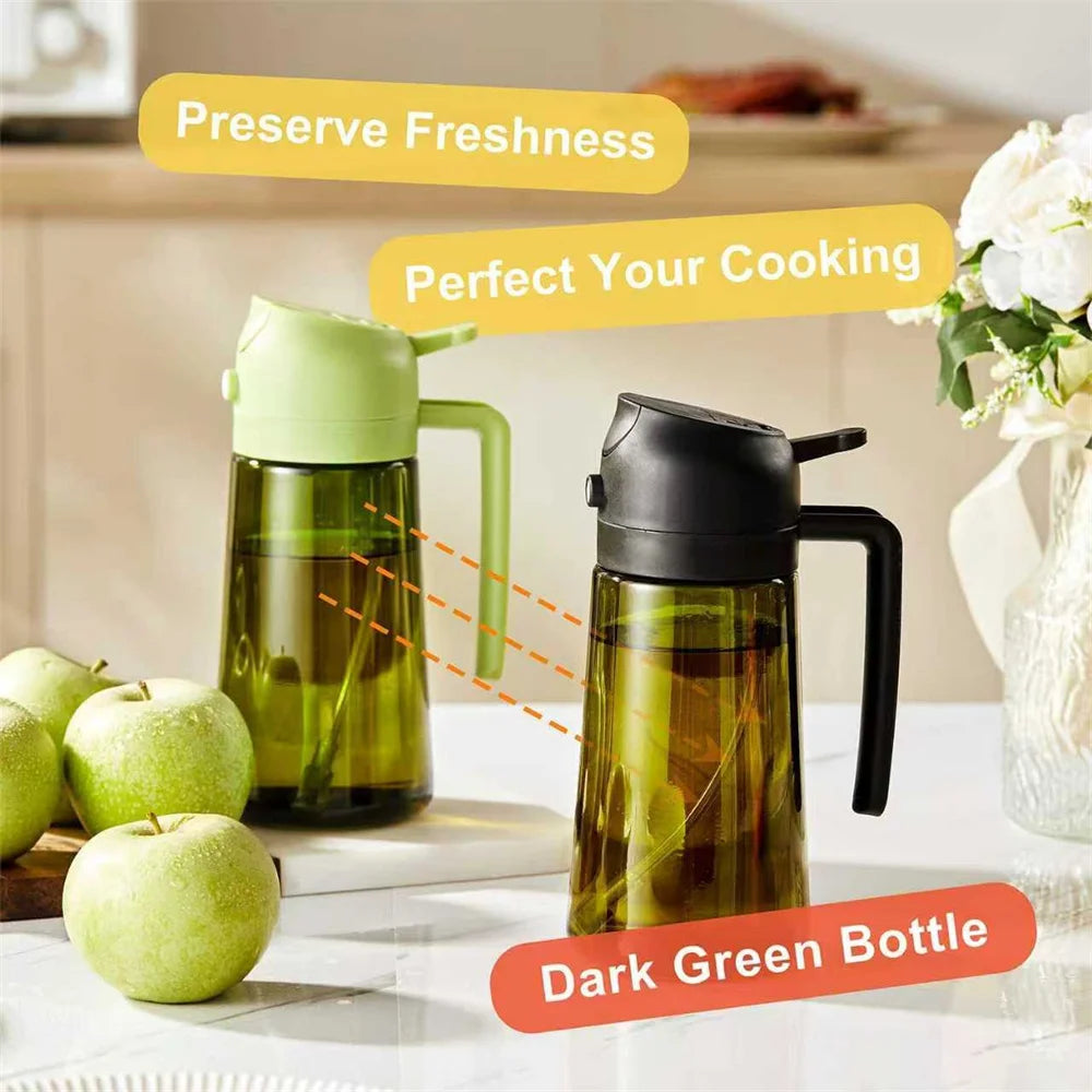 2-in-1 Olive Oil Sprayer & Dispenser Bottle