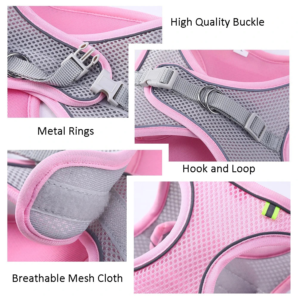 Reflective Mesh Pet Harness Set