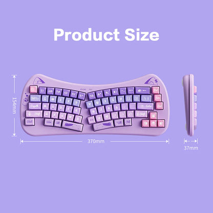 BOW Bluetooth USB Wireless Split Keyboard  68 Keys Multi Media Button Cute Cat Ergonomic  Keyboard for Win/Android/iOS/ OS