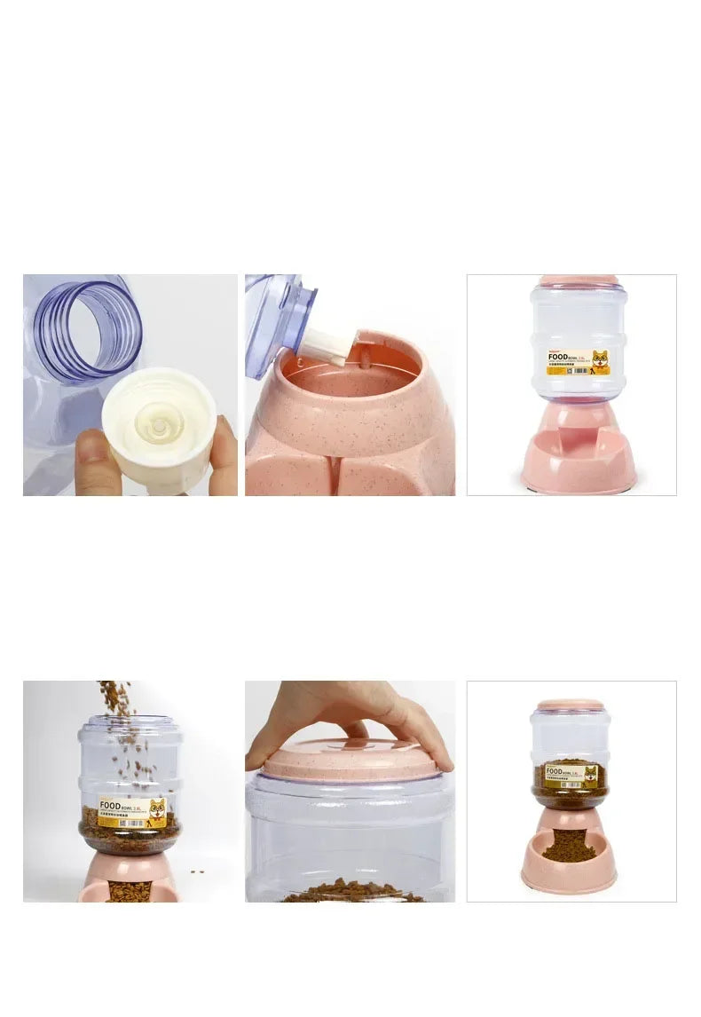 Dog Automatic Feeders Plastic Water Bottle Cat Bowl Feeding