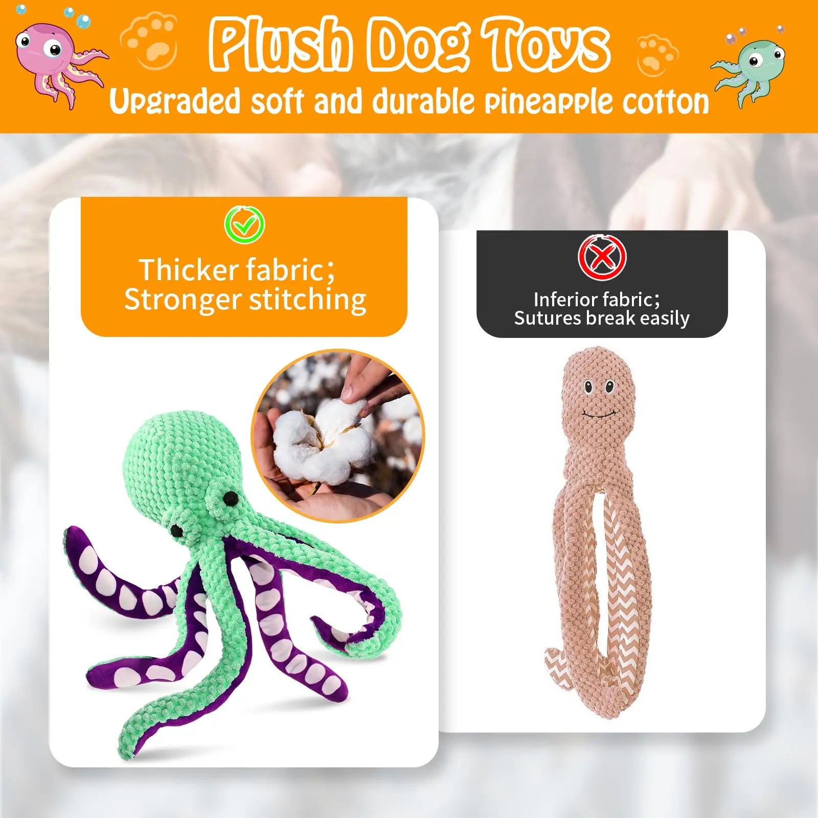 Plush Squeaky Dog Toy Set