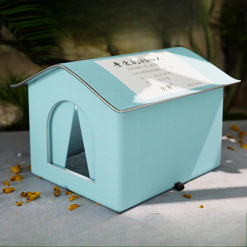 Waterproof Outdoor Cat House Warm Foldable Pet Shelter for Winter Cats