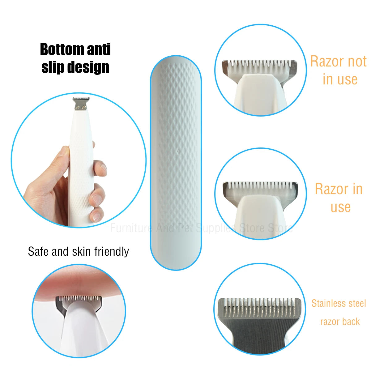 Rechargeable Dog Paw Trimmer with LED Light