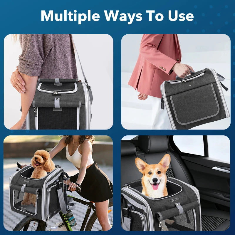 Expandable Dog & Cat Bike Basket Carrier