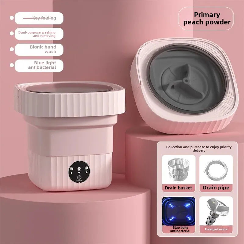 Portable Folding Washing Machine Home Use Integrated 11L Large Capacity Bras Pants Stockings Mini Washing Machine
