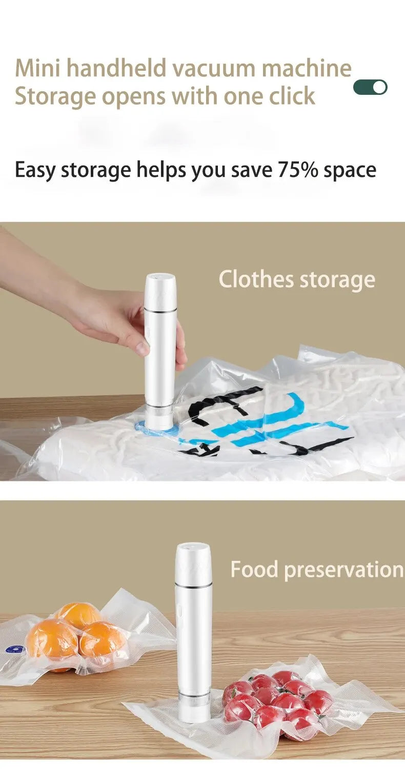 Mini Handheld Vacuum Sealer Machine Kitchen Vacuum Packer Machine