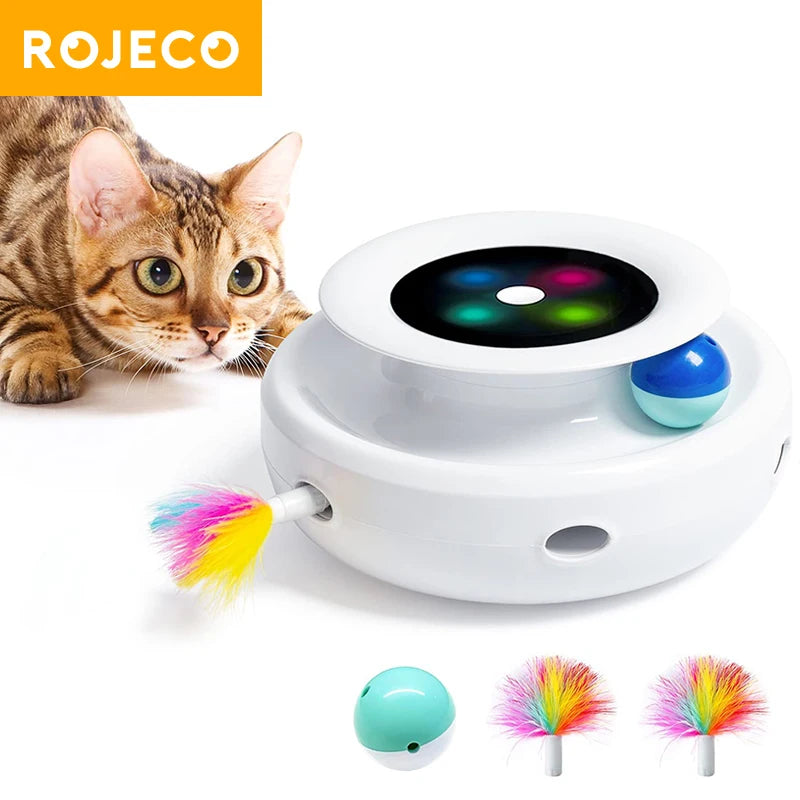 ROJECO 2-in-1 Automatic Cat Toy Set