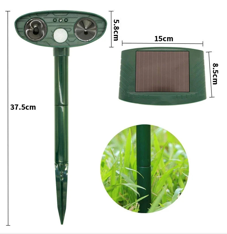 Solar Ultrasonic Animal Repeller for Cats & Dogs