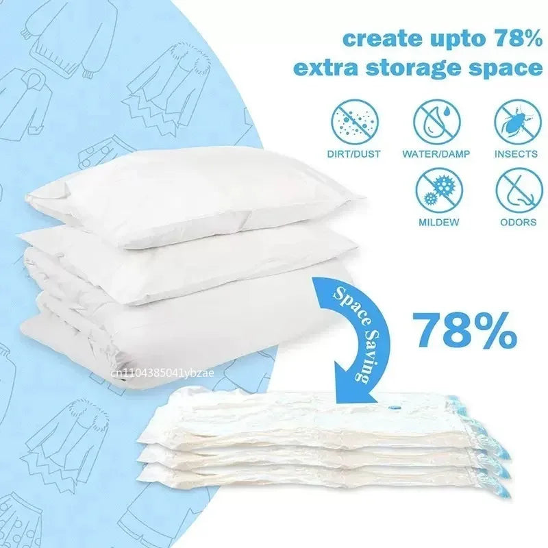 Space Saving Compression Bags for Clothes, Quilts & Bedding (1–10 Pack)