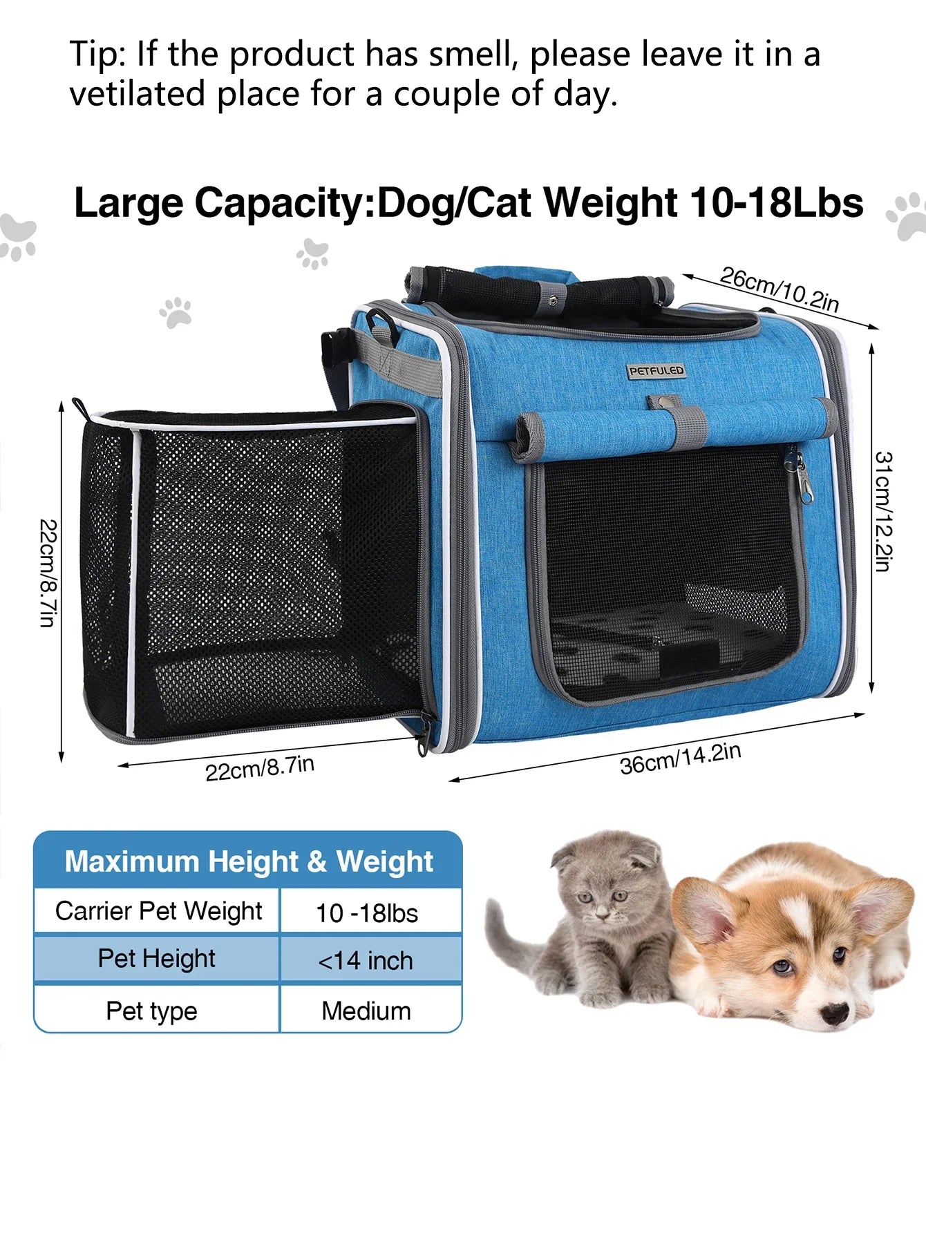 Expandable Dog & Cat Bike Basket Carrier
