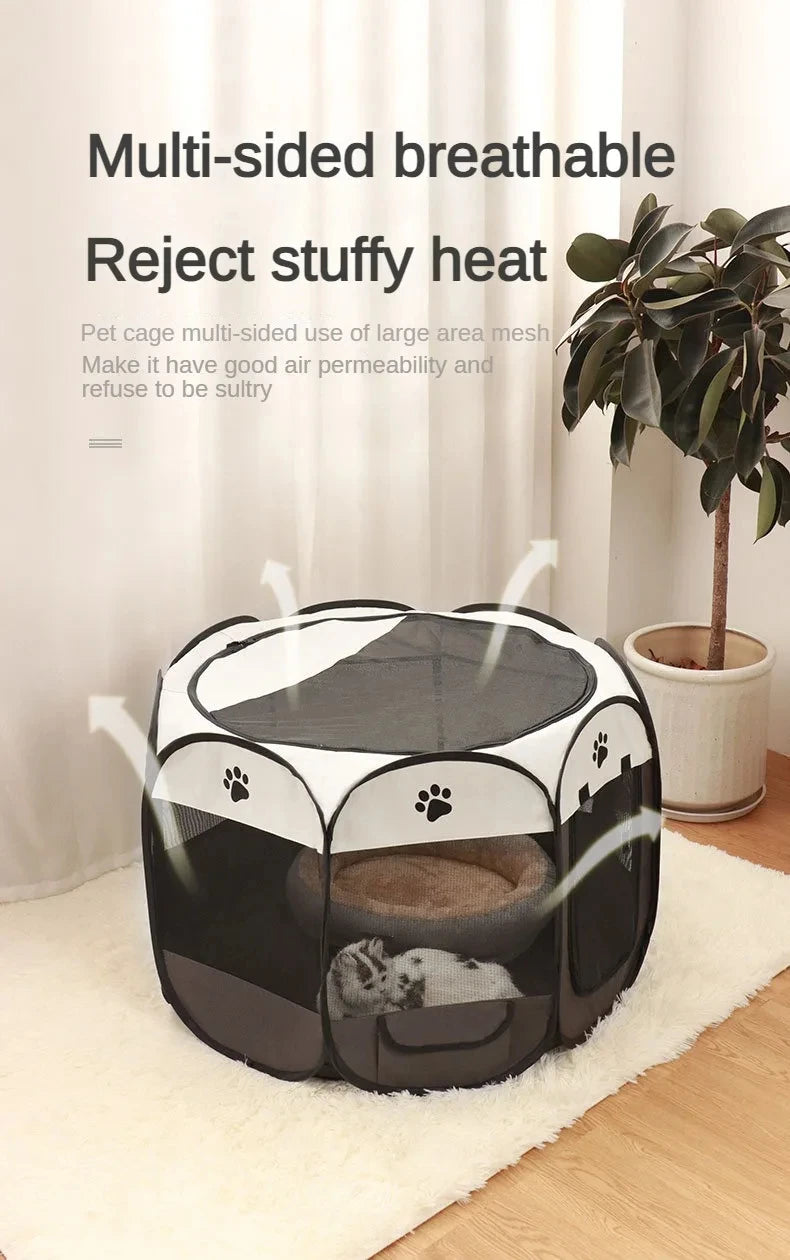 Foldable Oxford Cloth Pet Tent Portable Cat House & Small Dog Playpen