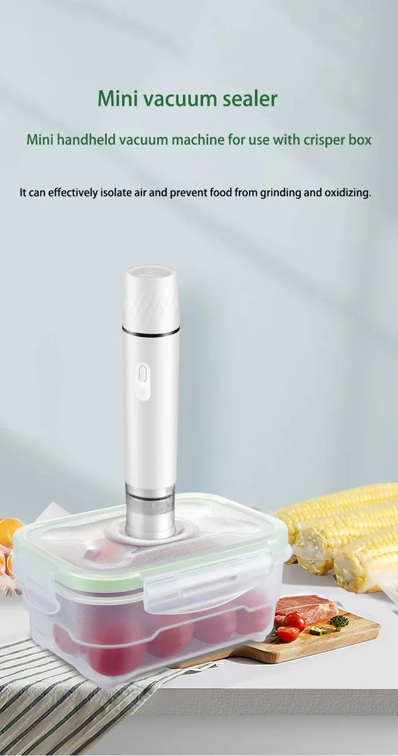 Mini Handheld Vacuum Sealer Machine Kitchen Vacuum Packer Machine Small Sealing Machine Portable USB Electric Food Vacuum Sealer