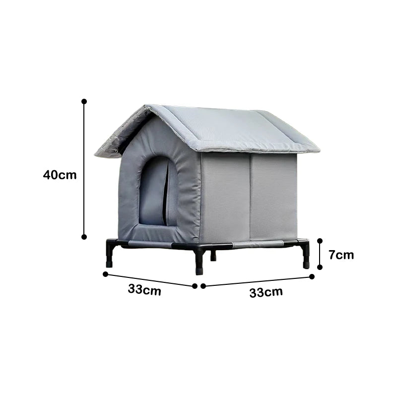 Waterproof Outdoor Cat House Weatherproof Shelter for Stray Cats Year-Round Protection