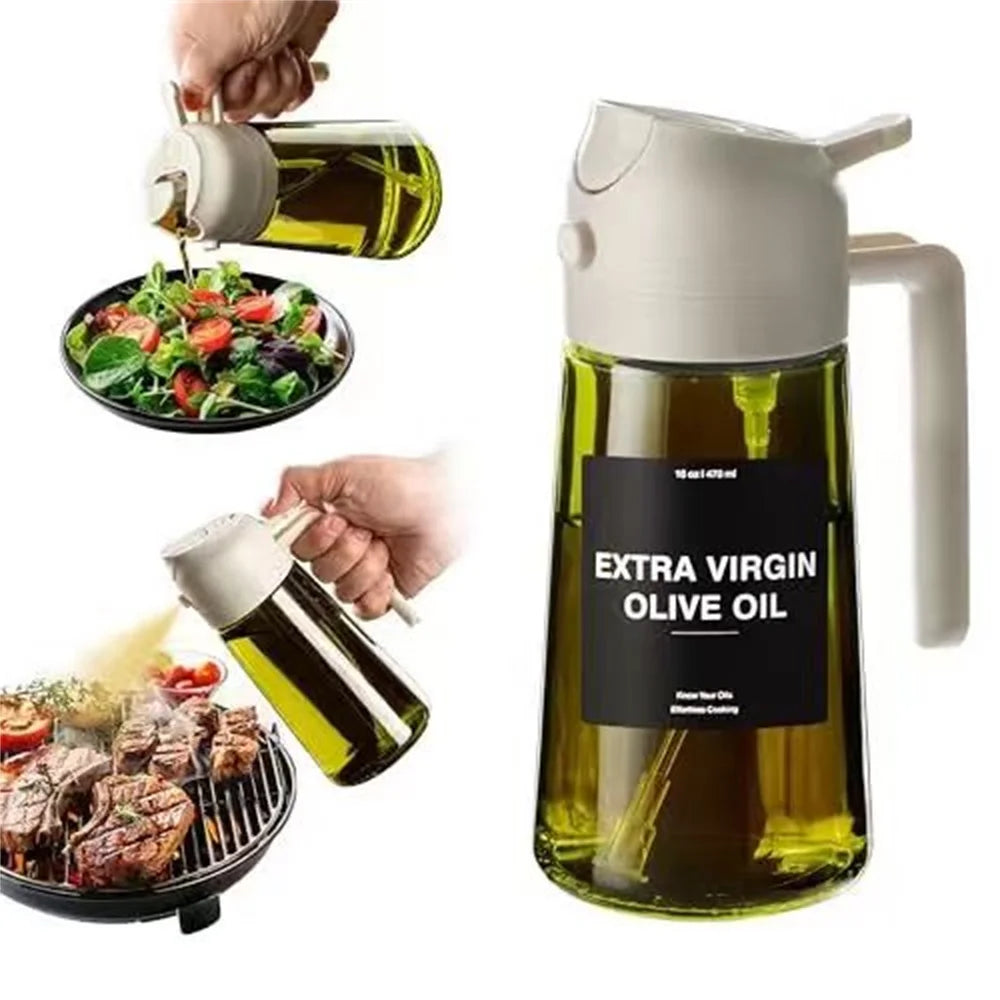 2-in-1 Olive Oil Sprayer & Dispenser Bottle