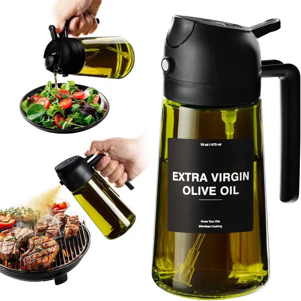 2-in-1 Olive Oil Sprayer & Dispenser Bottle
