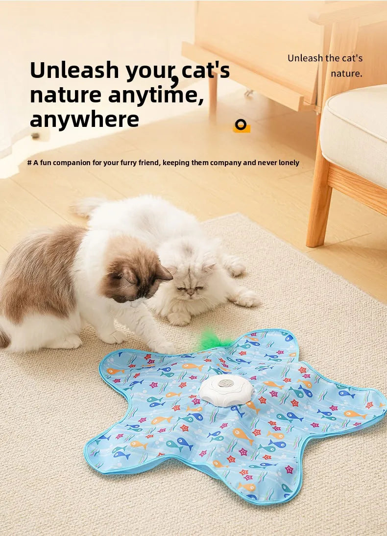 Interactive Automatic Cat Toy with Moving Feathers