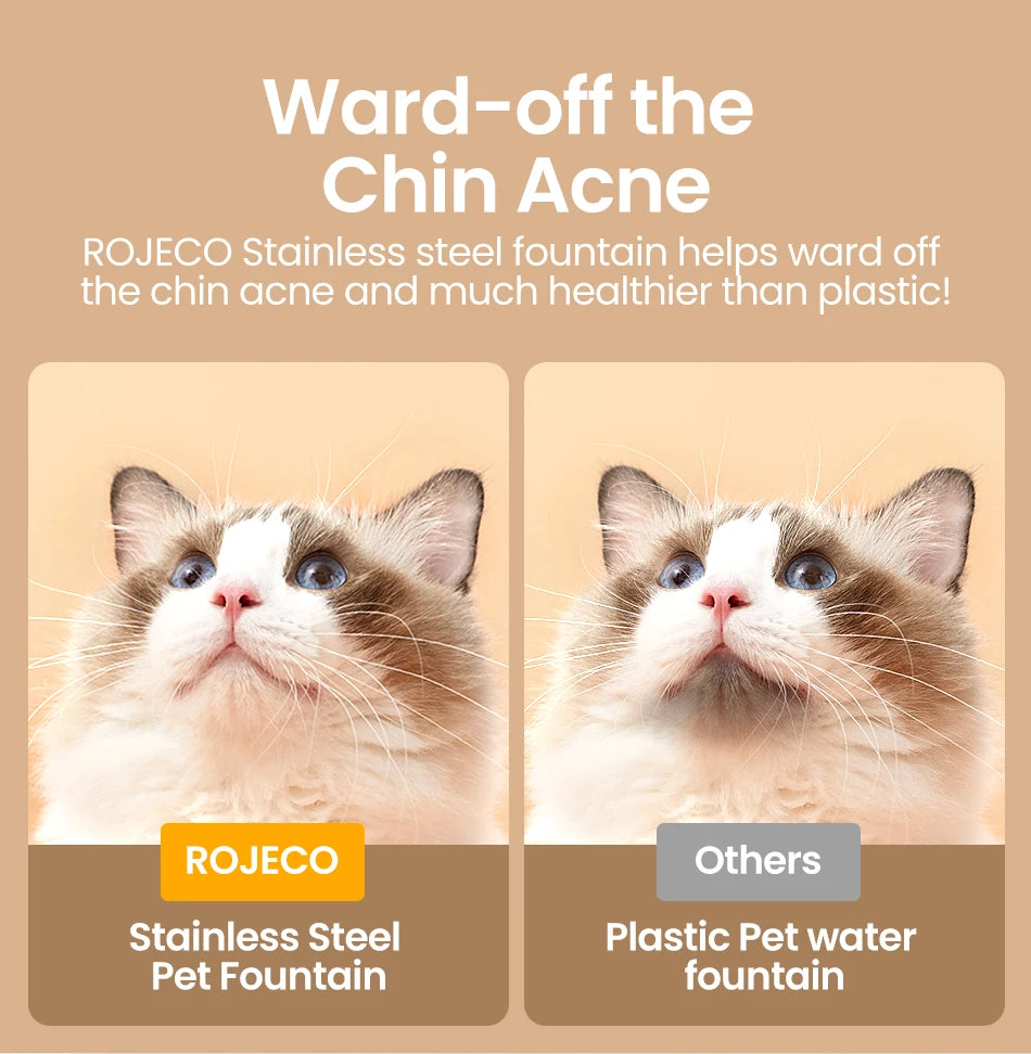 ROJECO 3.2L Stainless Steel Pet Water Fountain