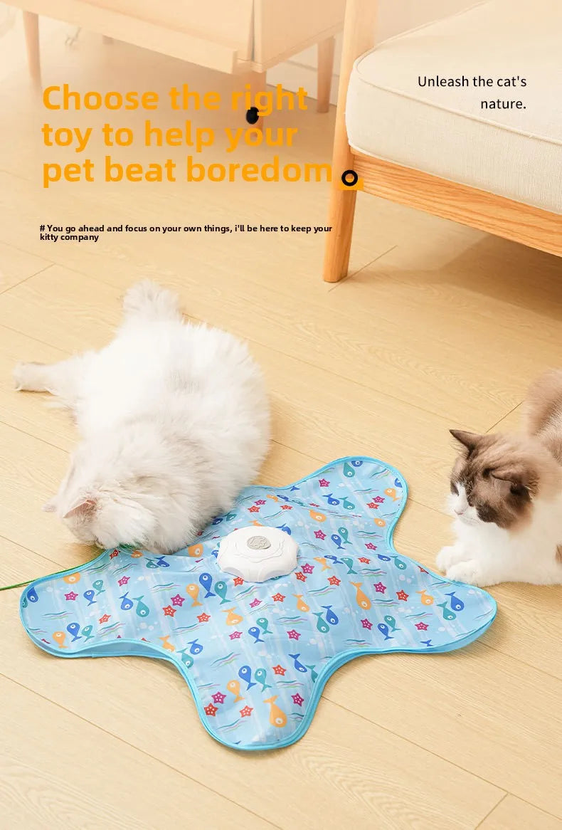Interactive Automatic Cat Toy with Moving Feathers