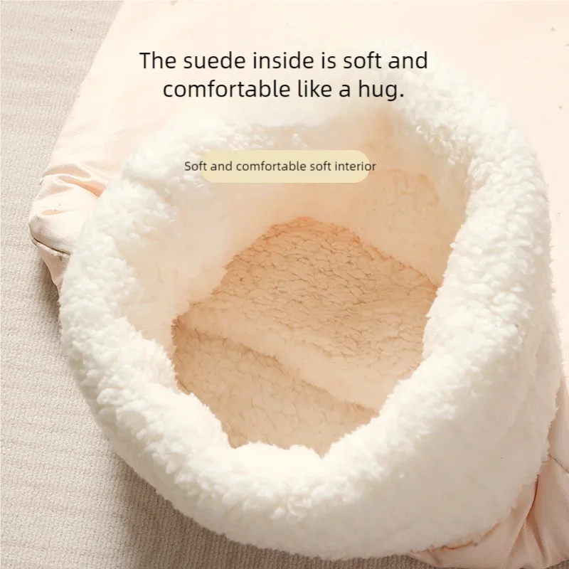 Plush Cat Sleeping Bag Warm Pet Bed Pocket Nest for Cats