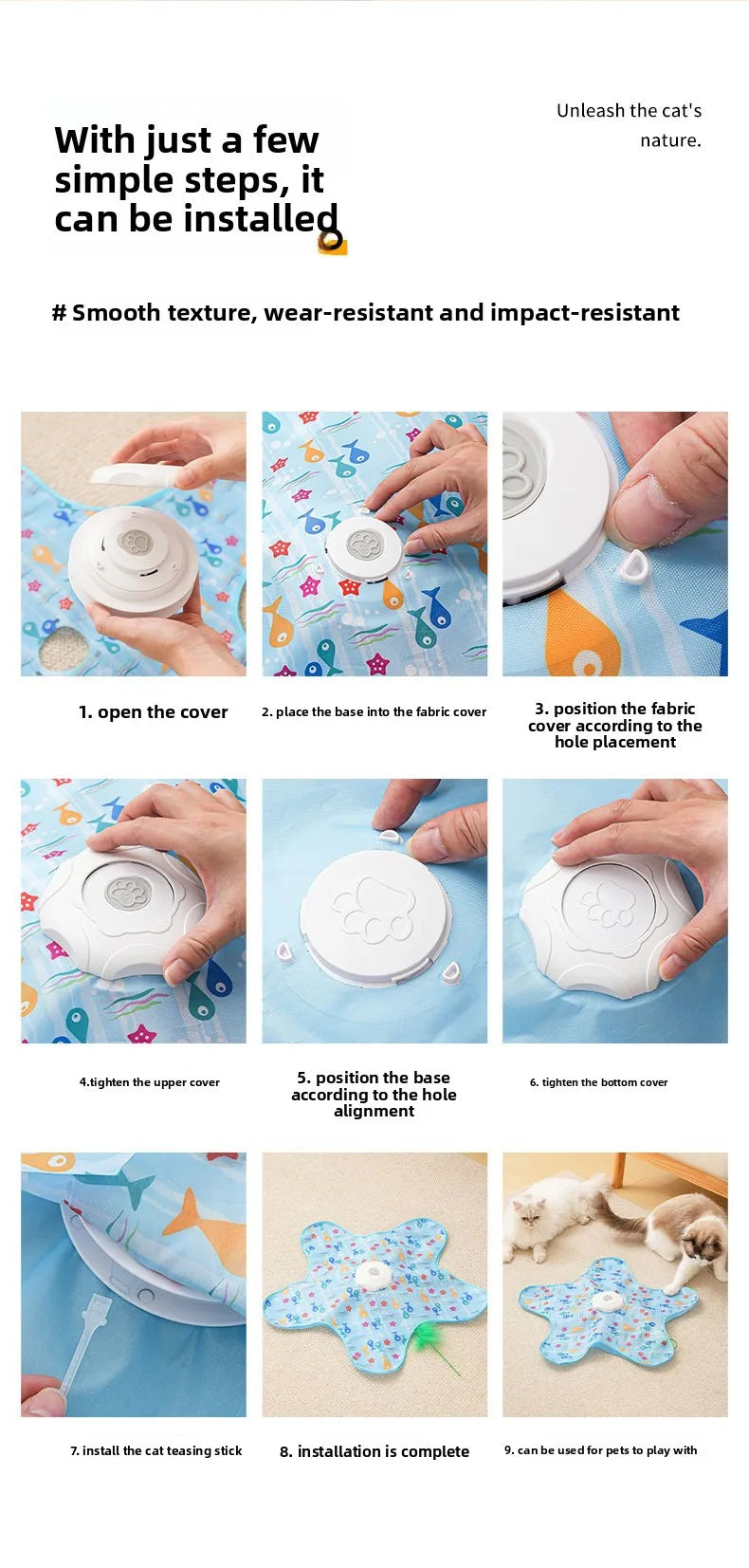 Interactive Automatic Cat Toy with Moving Feathers
