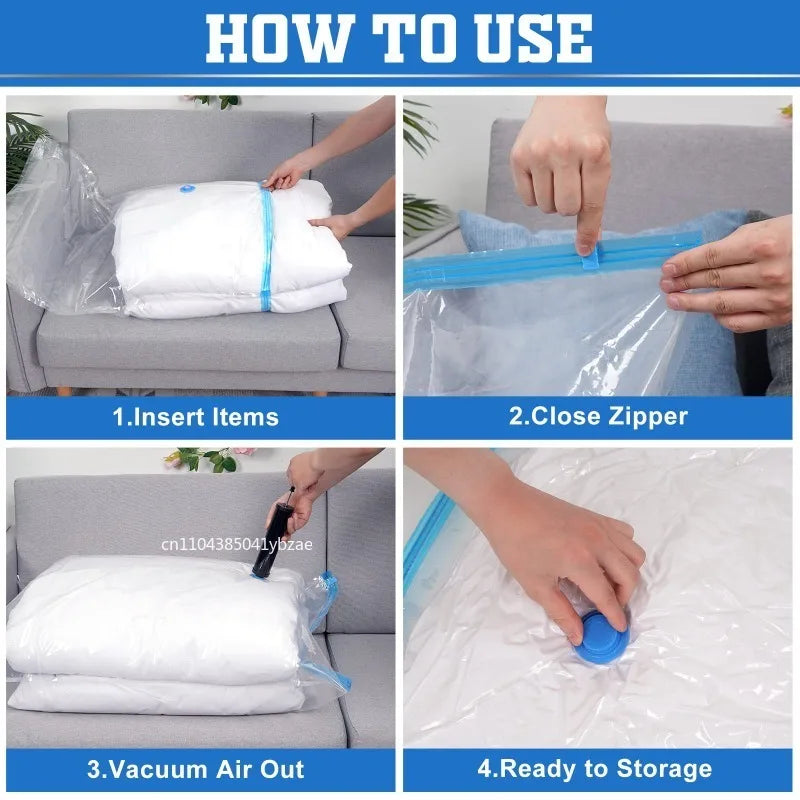 Space Saving Compression Bags for Clothes, Quilts & Bedding (1–10 Pack)