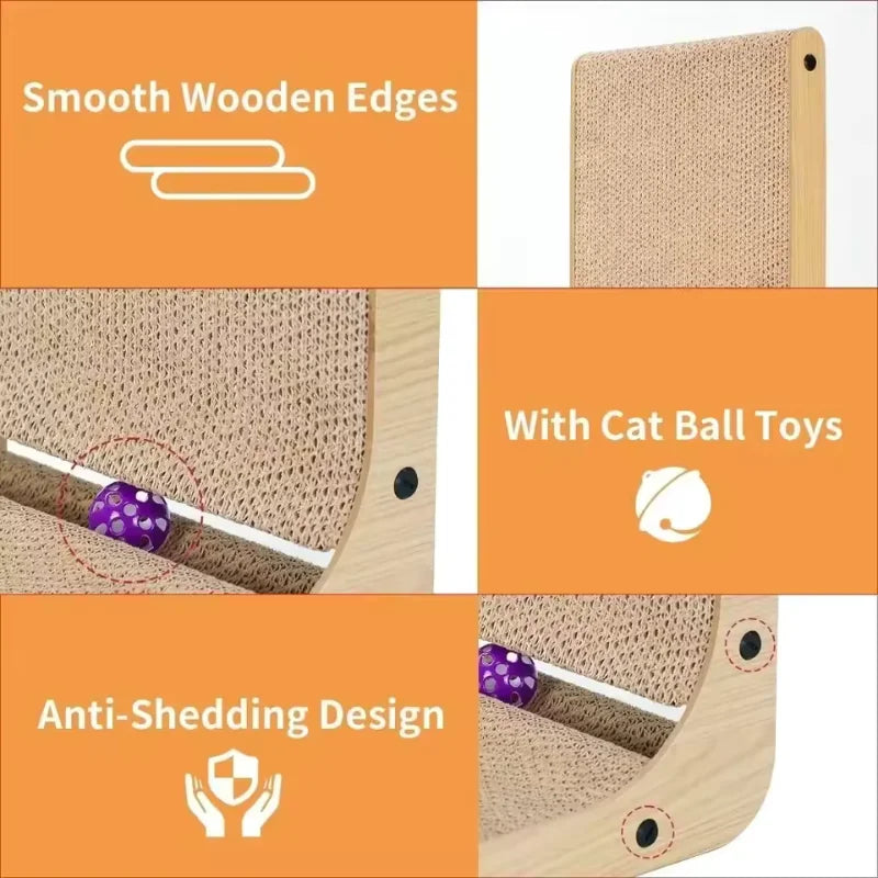 Double-Layer Wooden Cat Scratcher