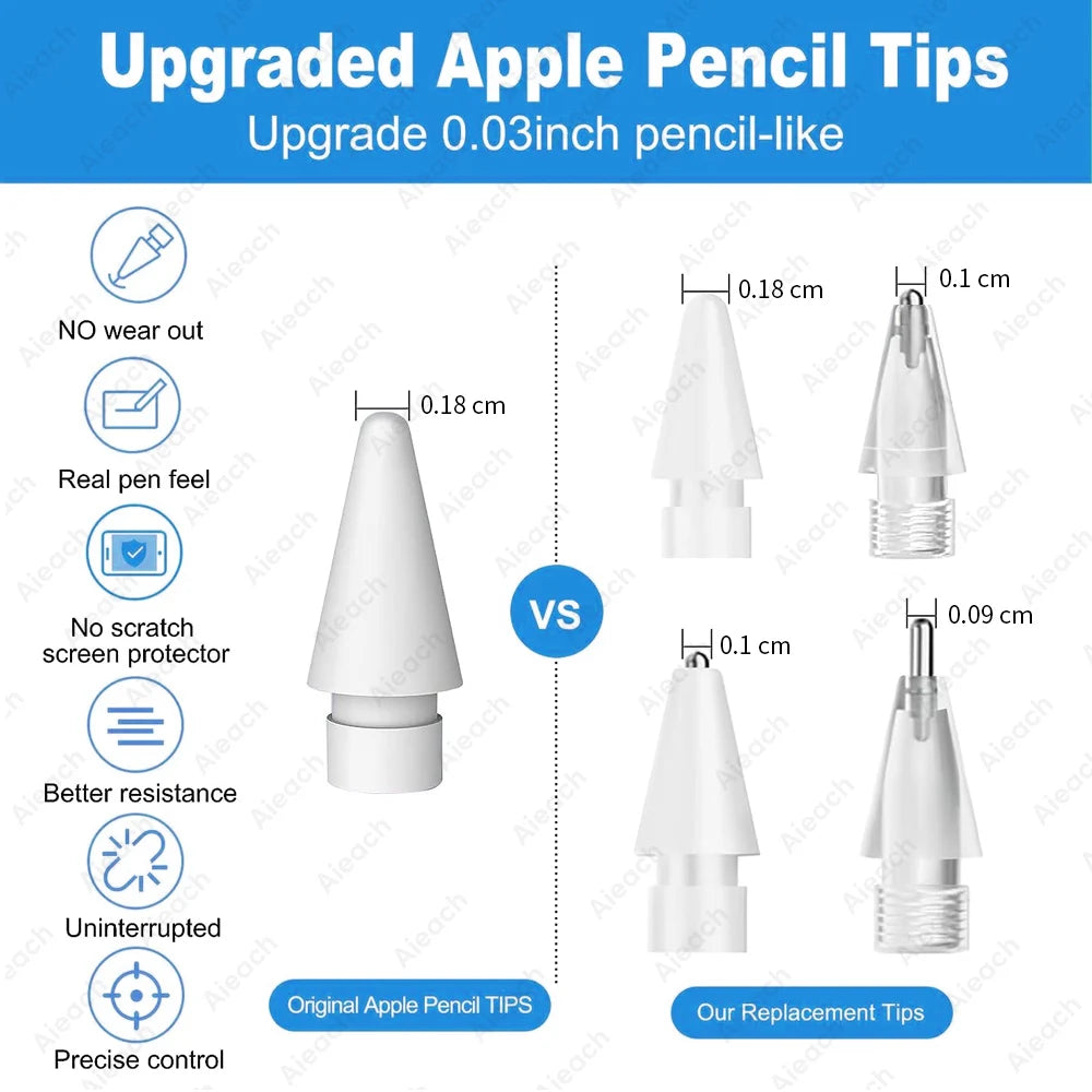 3pc & 6pcs Replacement Tips For Apple Pencil Pro 1st 2nd USB-C Durable Soft Hard Stylus Pen Tip For iPad Apple pencil Pen Nib