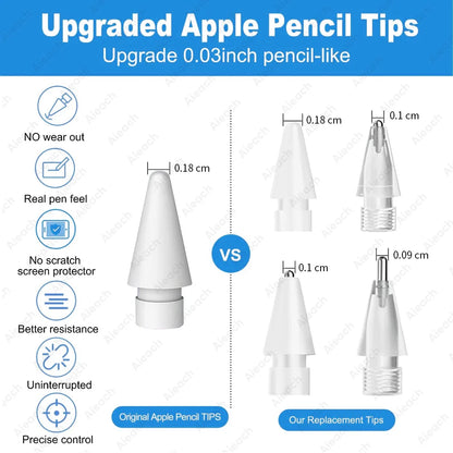 3pc & 6pcs Replacement Tips For Apple Pencil Pro 1st 2nd USB-C Durable Soft Hard Stylus Pen Tip For iPad Apple pencil Pen Nib