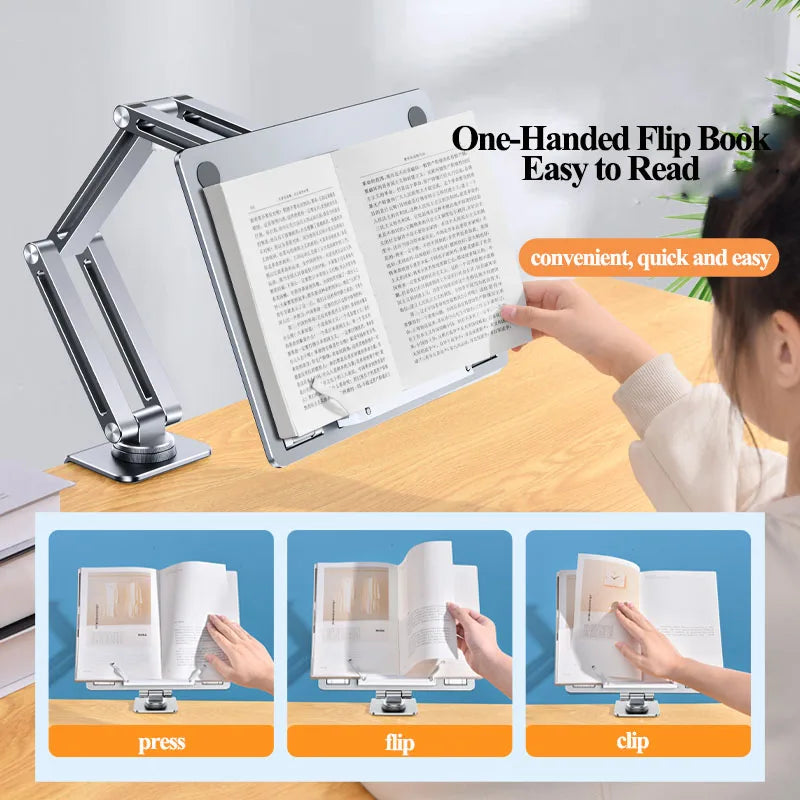 Oatsbasf Laptop Stand Clamp Tablet Hightening Support Holder Book Bracket Desktop Bed Lazy Stand 360°Rotating Hight Adjustable