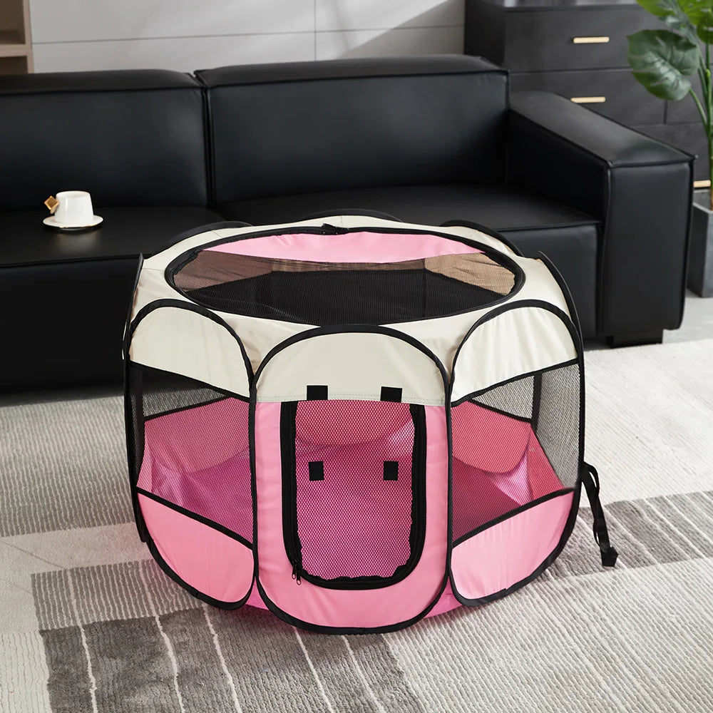 Foldable Oxford Cloth Pet Tent Portable Cat House & Small Dog Playpen