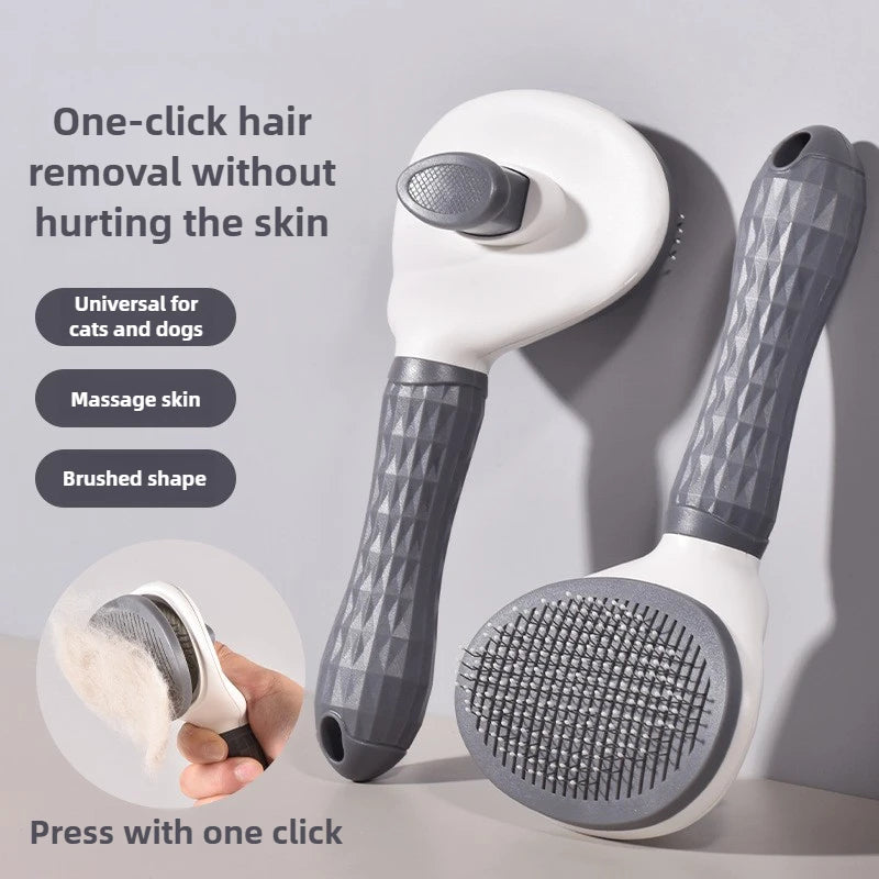 Cat & Dog Hair Removal Slicker Brush with Anti-Slip Handle