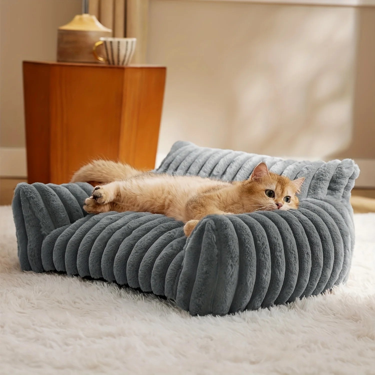 Soft Plush Cat Sofa Bed