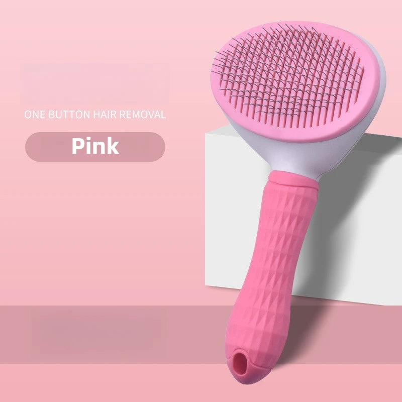 Cat & Dog Hair Removal Slicker Brush with Anti-Slip Handle