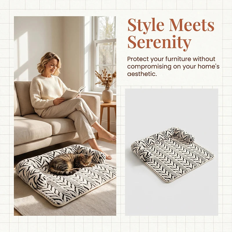 Zebra Plush Cat & Dog Bed Mat