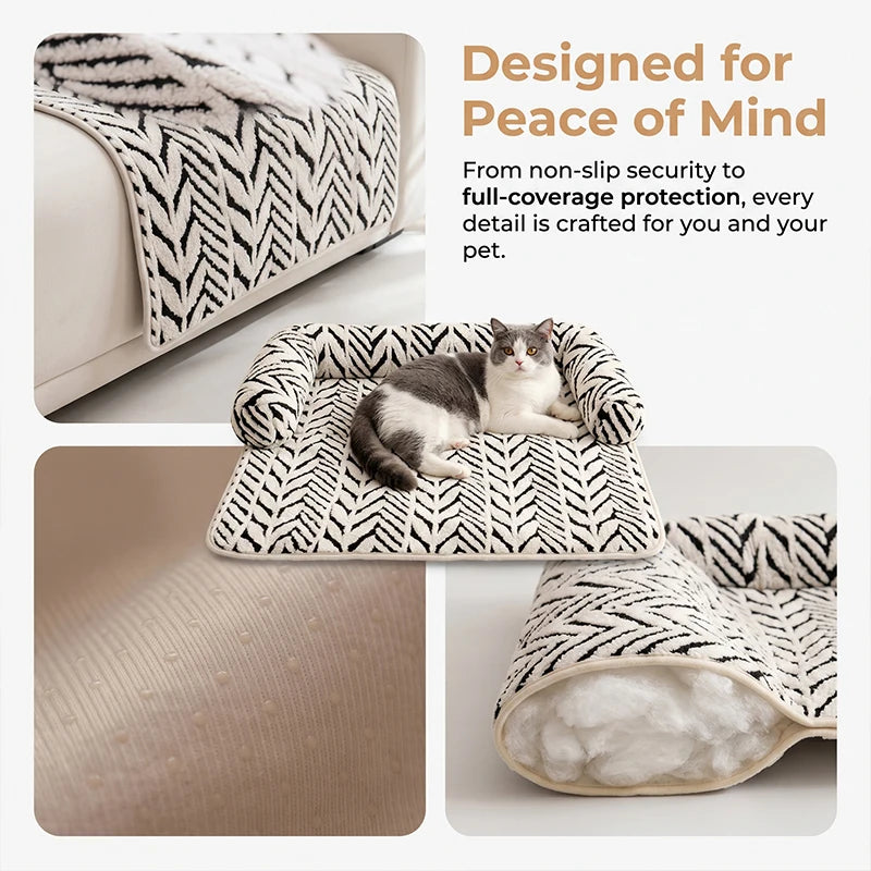 Zebra Plush Cat & Dog Bed Mat