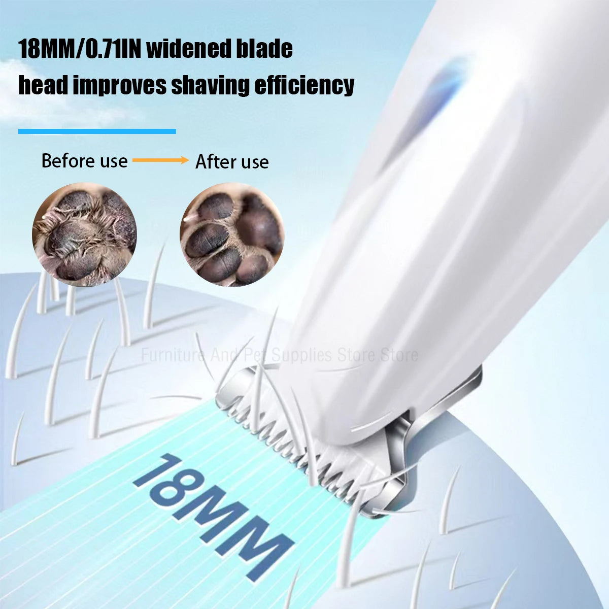 Rechargeable Dog Paw Trimmer with LED Light