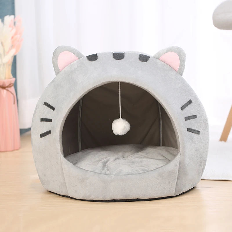 Warm Cotton Cat Cave Bed Cozy Indoor House for Cats Kittens