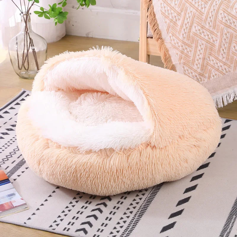 Cat Bed Cave for Indoor Donut Self Warming Small Dog Bed Anti-anxiety for Winter
