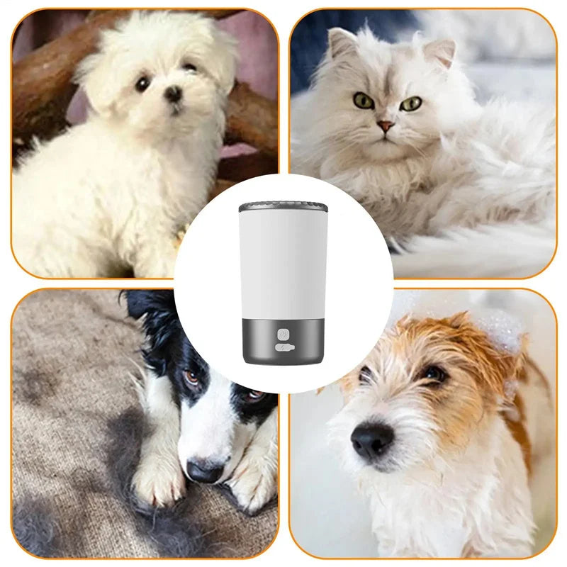 Pet Paw Cleaner Machine Automatic, Portable Dog Cat Washer Cup with Soft Silicone Brush, USB-C Rechargeable, Waterproof