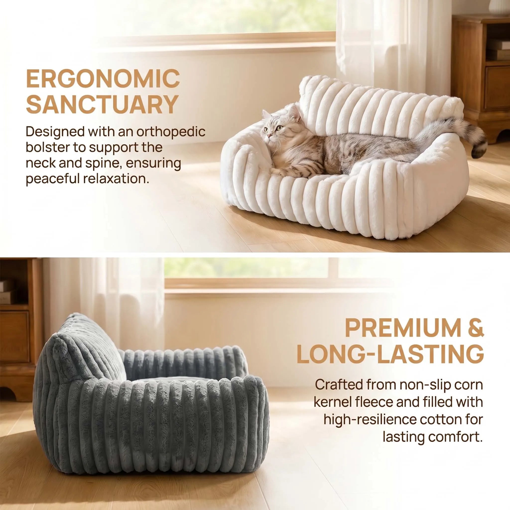 Soft Plush Cat Sofa Bed