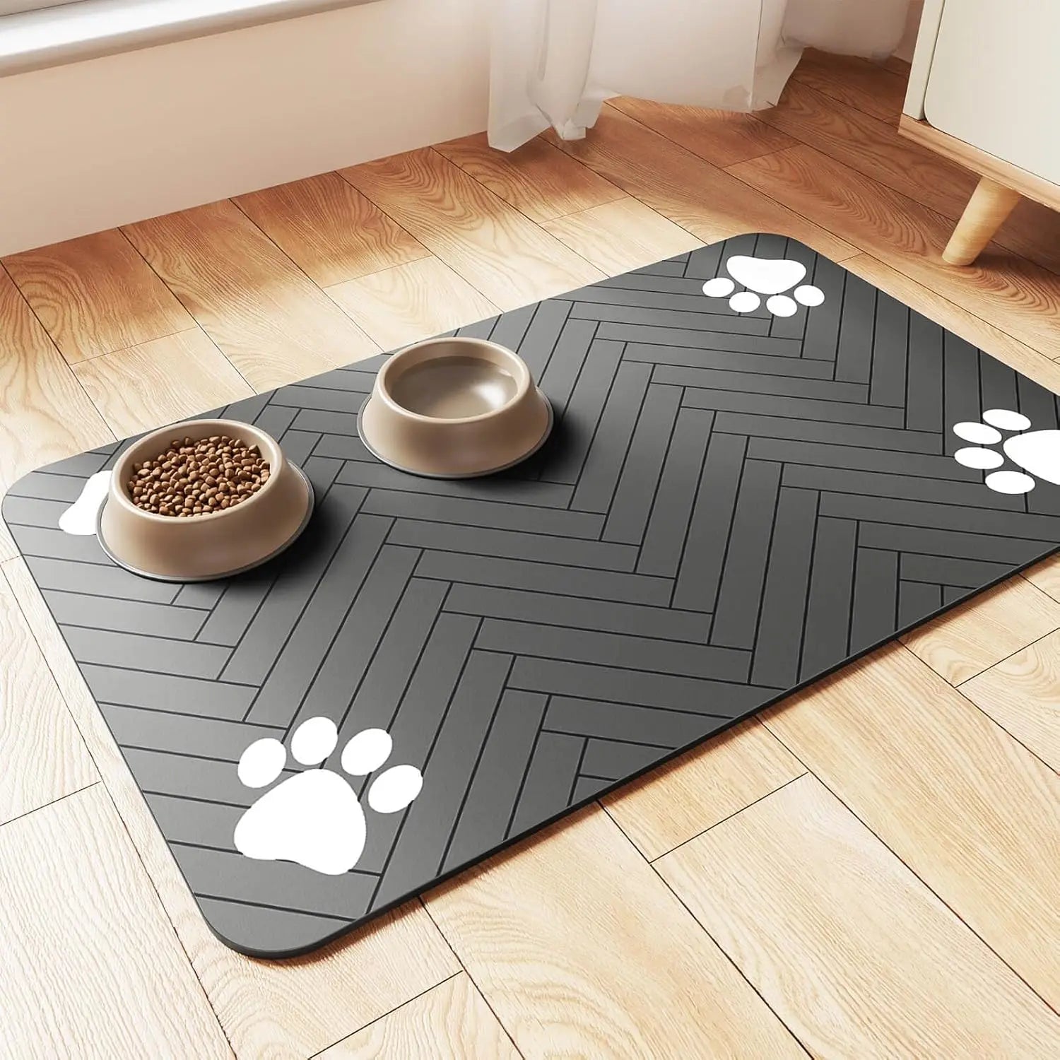 Absorbent Pet Feeding Mat for Dogs & Cats