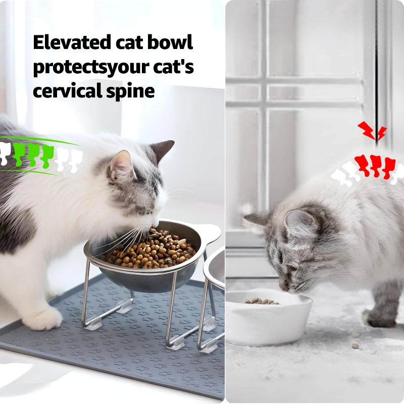 Elevated Stainless Steel Cat Bowl