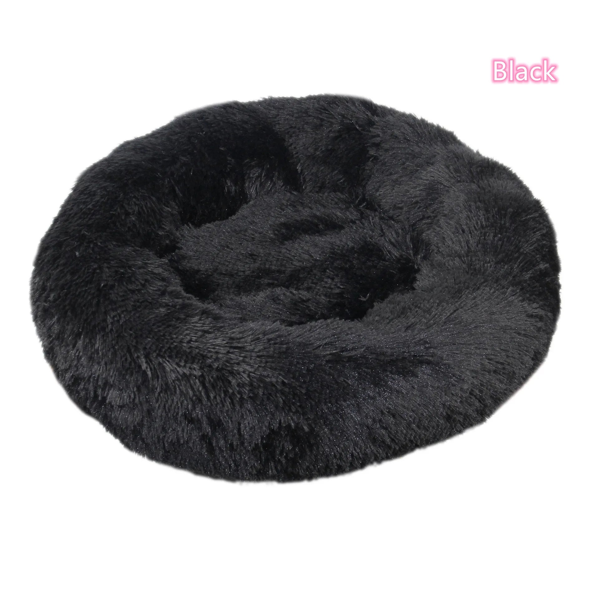 Calming Plush Cat Bed Warm Washable Donut Cushion for Indoor Pets